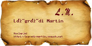 Légrádi Martin névjegykártya